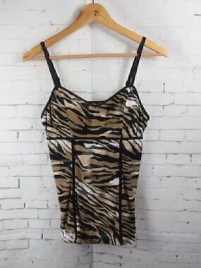 CASHE TIGER STRIPE ANIMAL PRINT CAMISOLE TOP SIZE MEDIUM